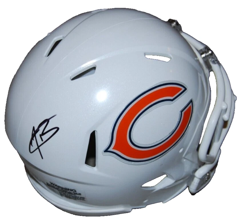 AUSTIN BOOKER signed (CHICAGO BEARS) White out Mini Helmet Beckett BP30435