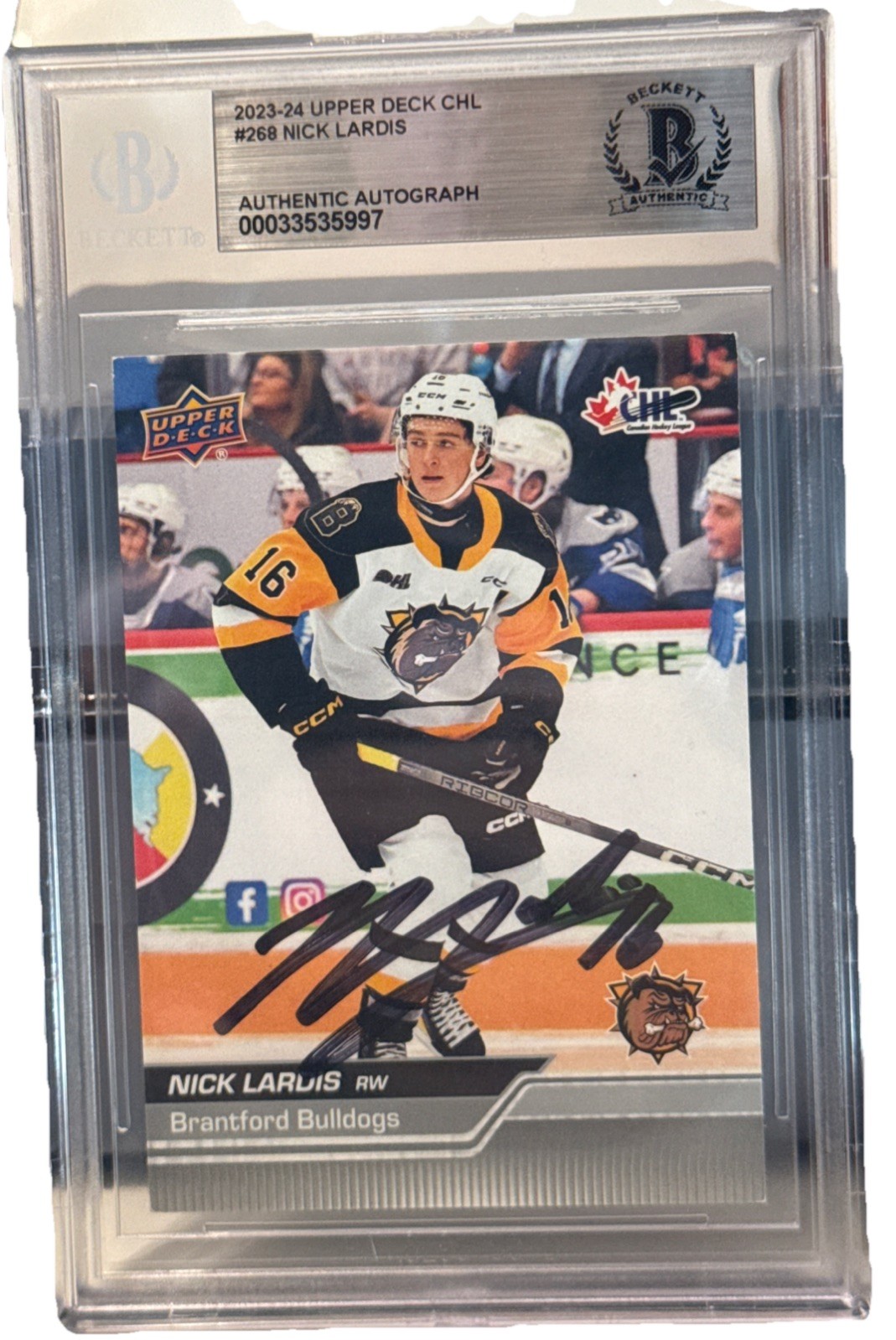 Nick Lardis signed Chicago Blackhawks 2023-24 Upper Deck CHL Beckett 00033535997