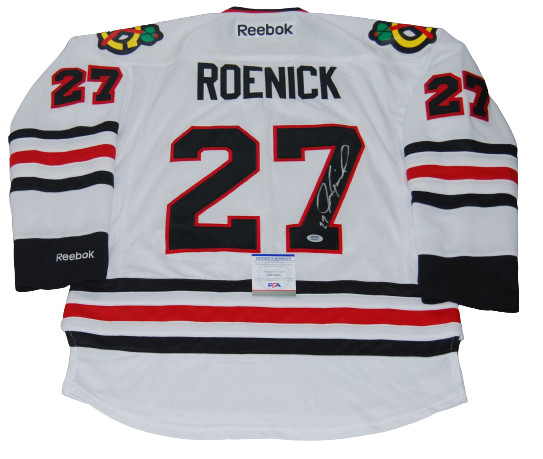JEREMY ROENICK signed (CHICAGO BLACKHAWKS) White Reebok jersey PSA/DNA AN10185