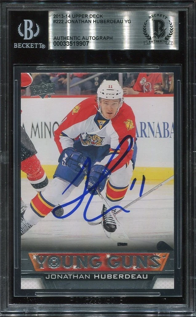 JONATHAN HUBERDEAU signed auto 2013 UD YOUNG GUNS ROOKIE CARD RC YG BECKETT BAS