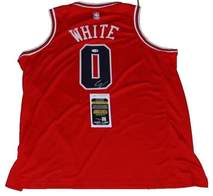 COBY WHITE signed (CHICAGO BULLS) Red replica NBA Basketball jersey JSA83231