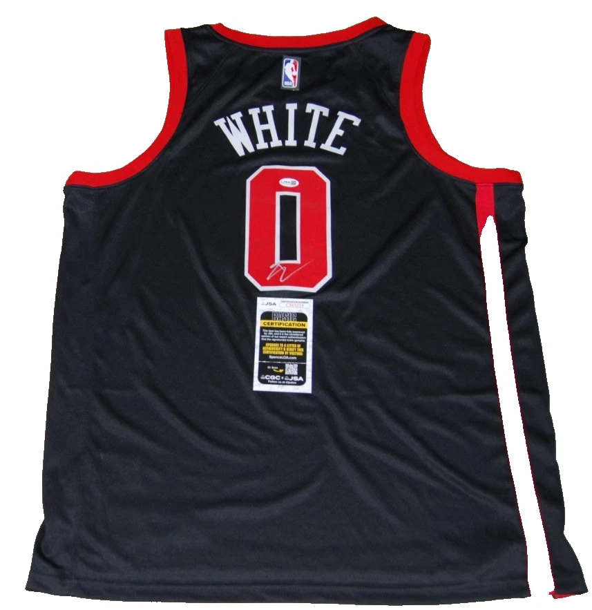 COBY WHITE signed (CHICAGO BULLS) black replica NBA Basketball jersey JSA83228