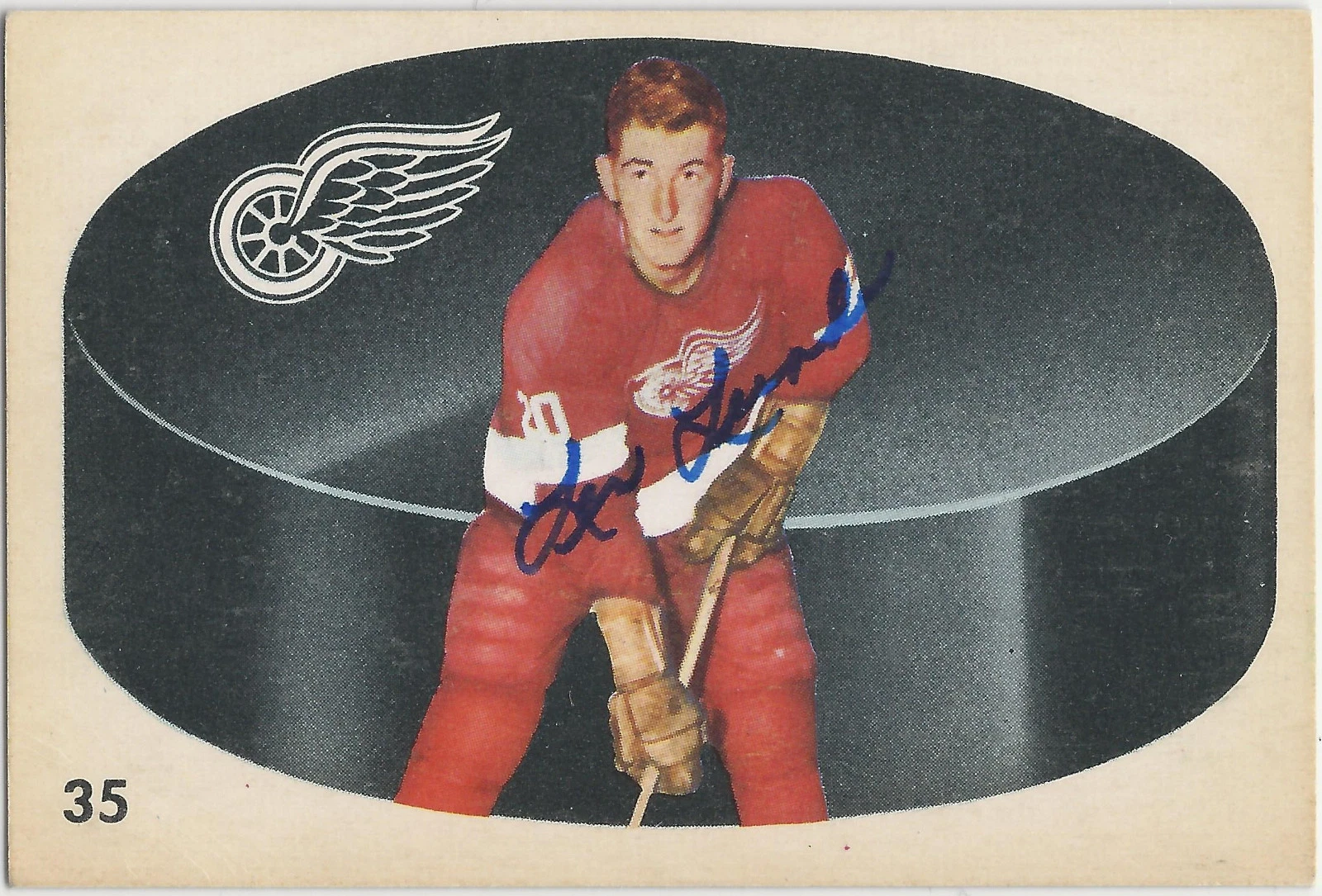 Len Lunde Signed 1962-63 Parkhurst Card #35 Detroit Red Wings Dec. 2010