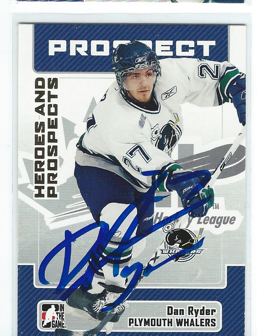 Daniel Ryder Signed 2006/07 Heroes and Prospects Card Plymouth Whalers