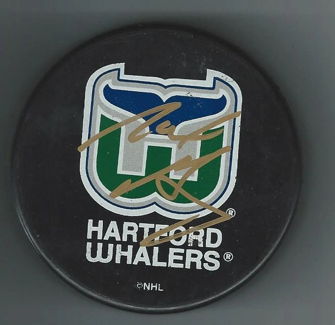 Mark GREIG Signed HARTFORD WHALERS Puck