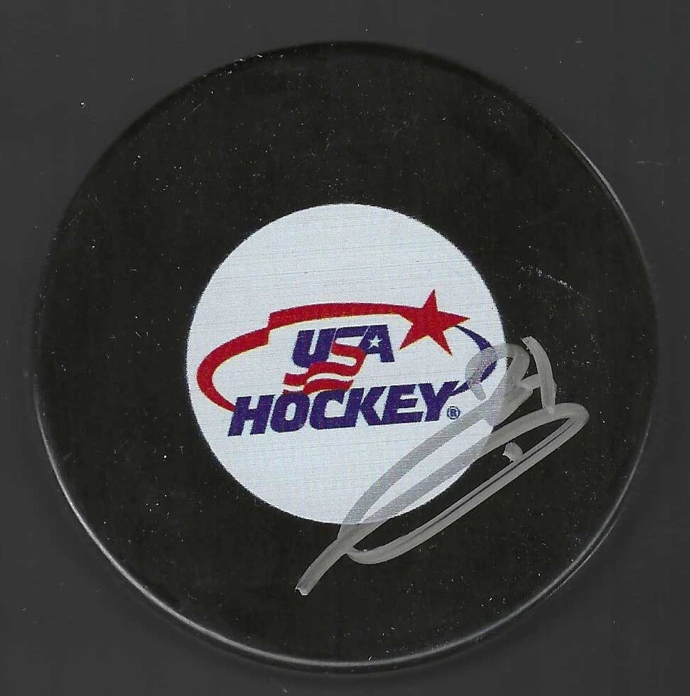 Christian Fischer Signed TEAM USA WJC Puck Arizona Coyotes Utah Mammoth