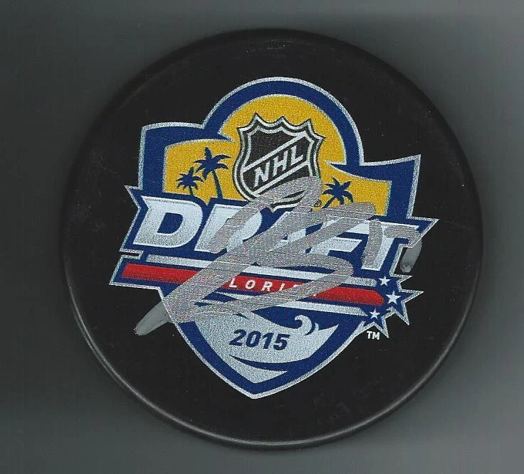 Jeremy Bracco Signed 2015 NHL Draft Puck Toronto Maple Leafs