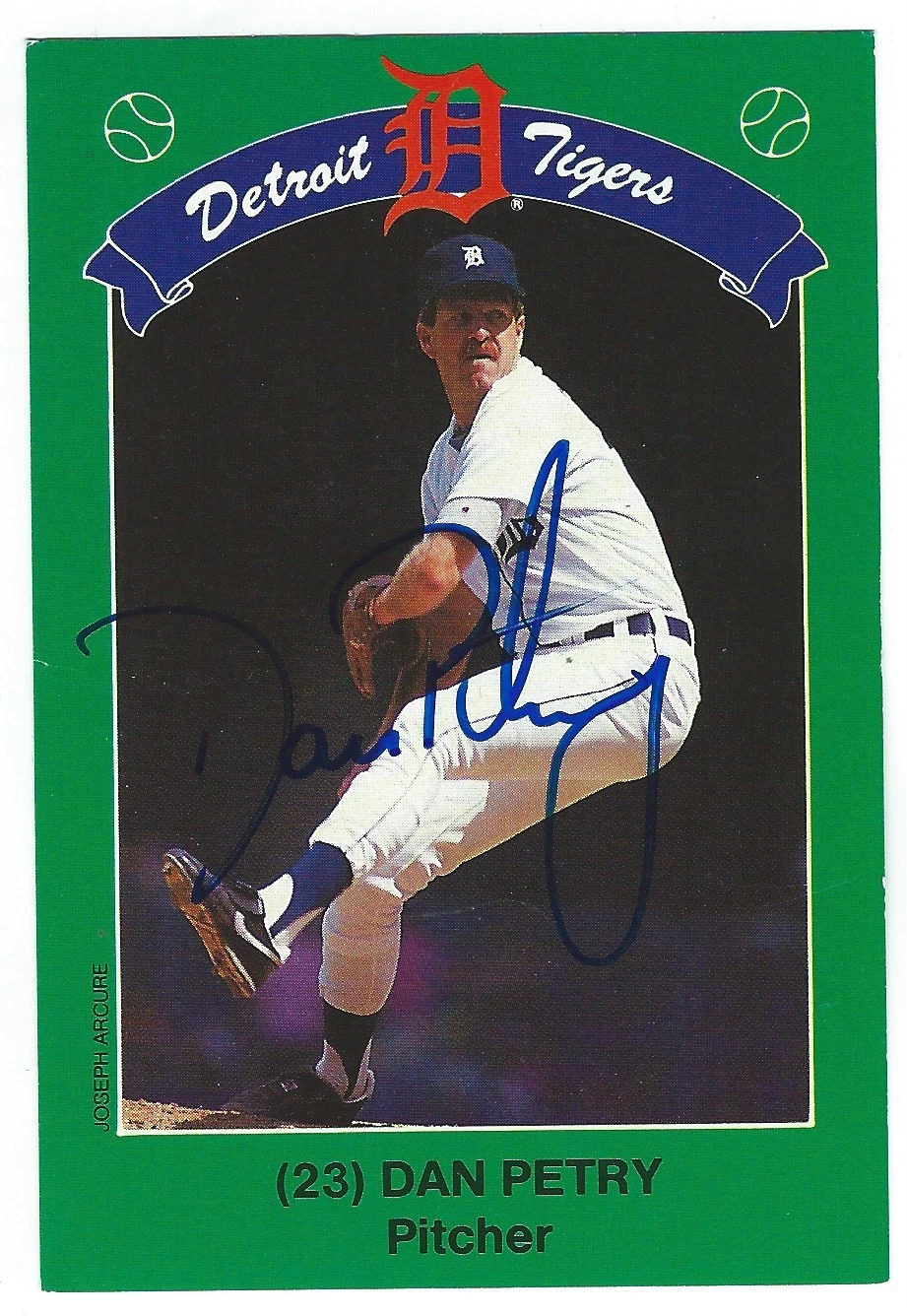 DAN PETRY SIGNED DETROIT TIGERS 1990 KROGER CARD
