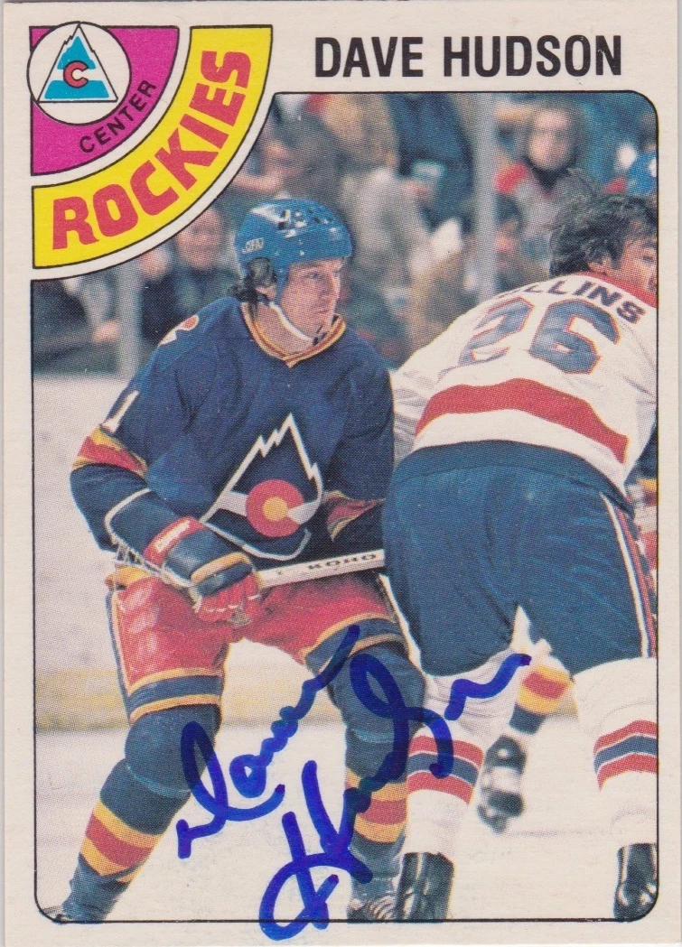 Dave Hudson Signed 1978-79 O-Pee-Chee OPC Card #299 Colorado Rockies