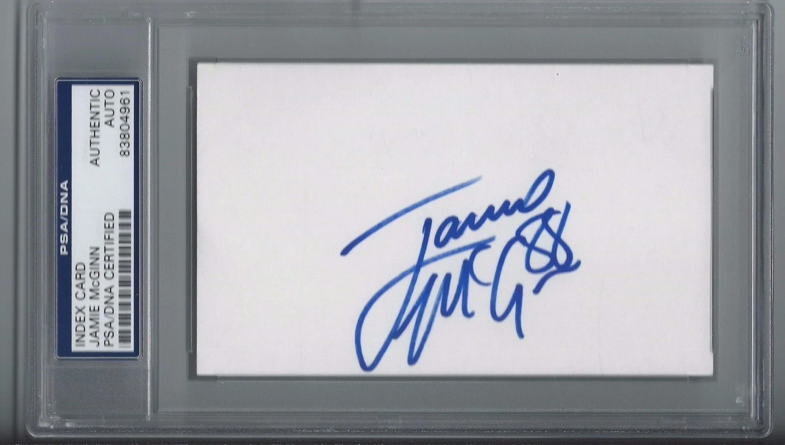 JAMIE MCGINN SIGNED FLORIDA PANTHERS INDEX CARD PSA/DNA AUTHENTICATED