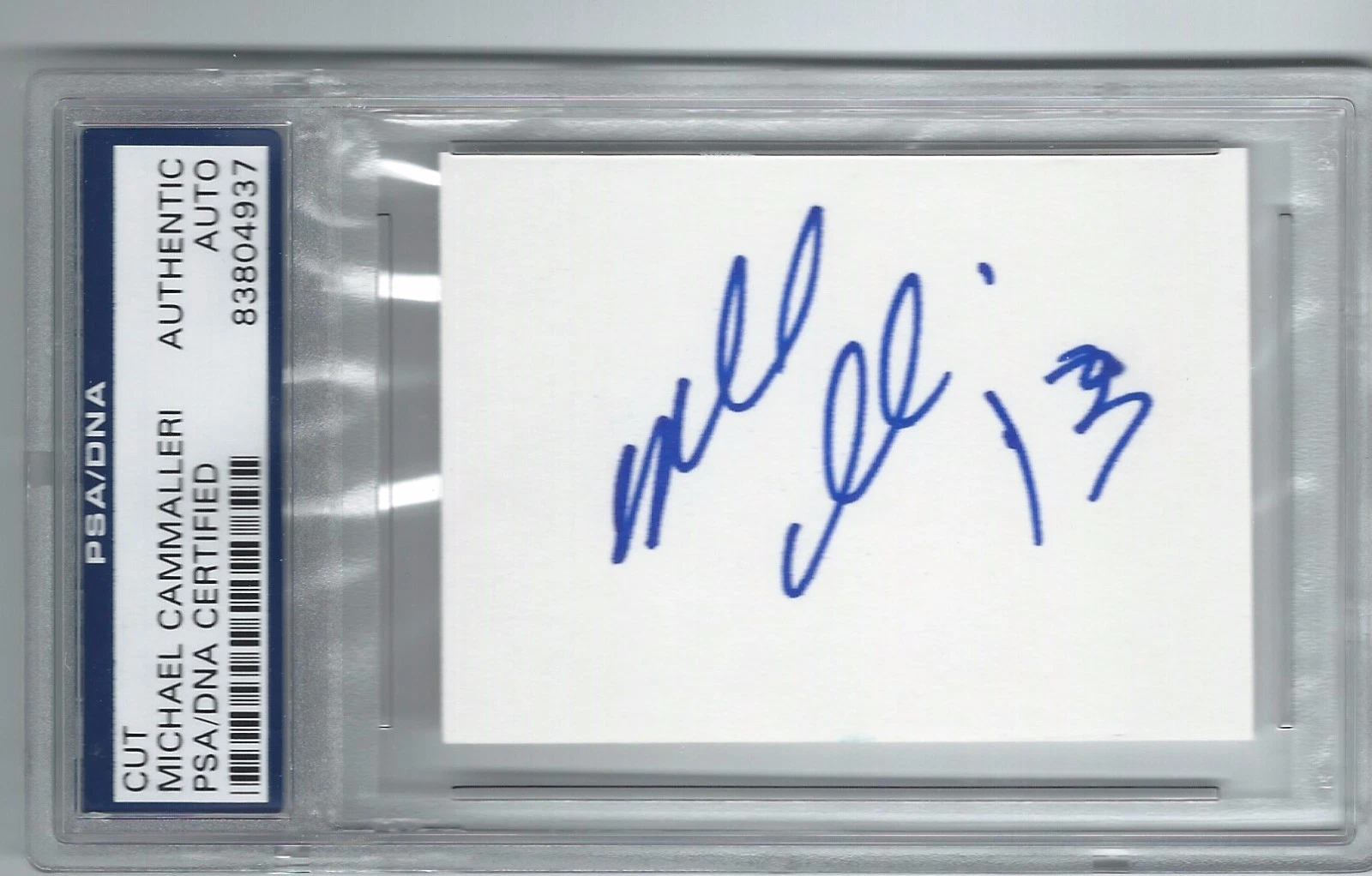 MIKE CAMMALLERI SIGNED EDMONTON OILERS CUT AUTOGRAPH PSA/DNA AUTHENTICATED