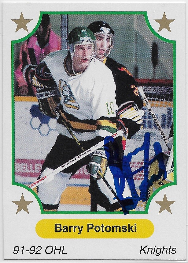 BARRY POTOMSKI SIGNED 1991-92 7TH INNING SKETCH CARD #366 COLLECTIBLE MEMORABILIA