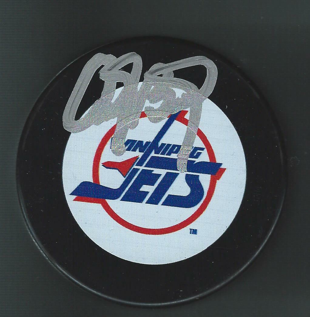 Andy Brickley Signed Winnipeg Jets Puck