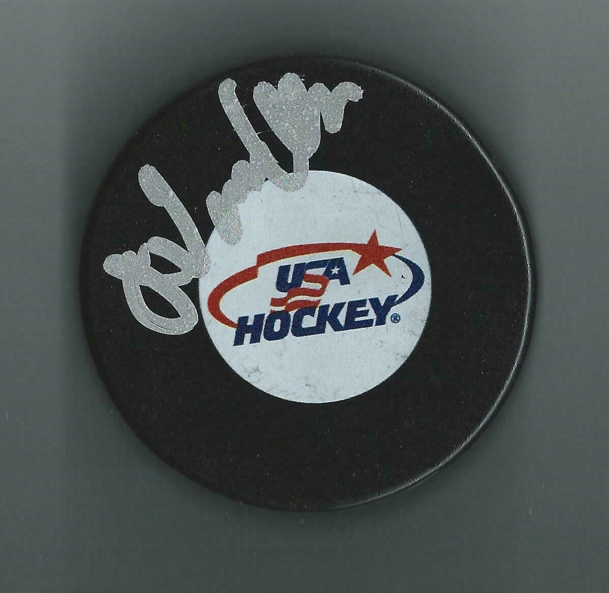 John Vanbiesbrouck Signed USA Hockey Puck Florida Panthers New York Rangers