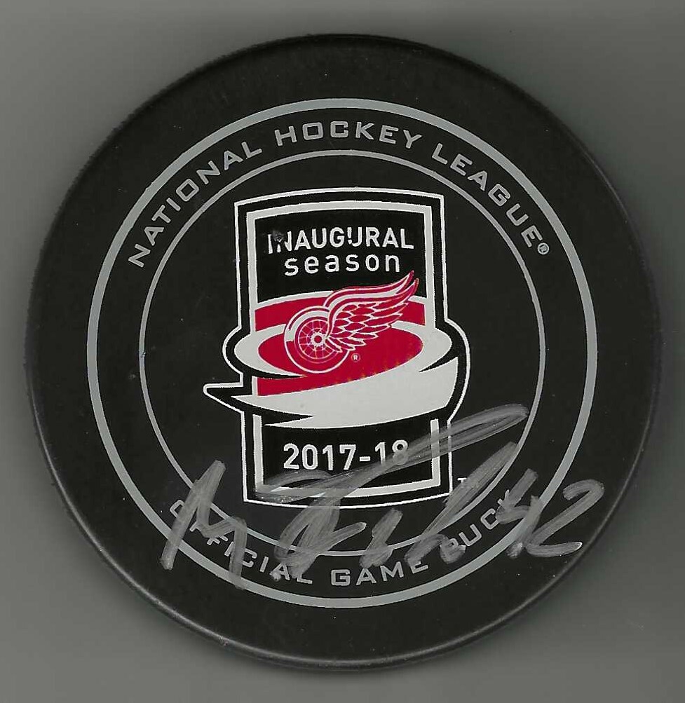 Martin Frk Signed Detroit Red Wings Little Caesars Arena Inaugural Game Puck