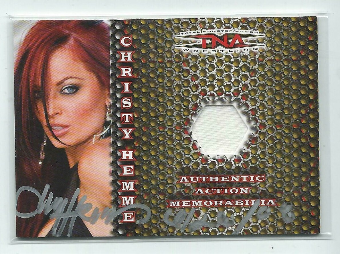 Christy Hemme Signed 2008 Tristar TNA Authentic Action Memorabilia Card #AA-CH