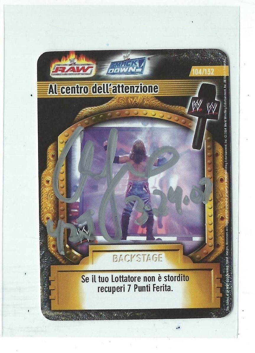 Chris Jericho Signed 2004 WWE Raw Smack Down Game Card #104