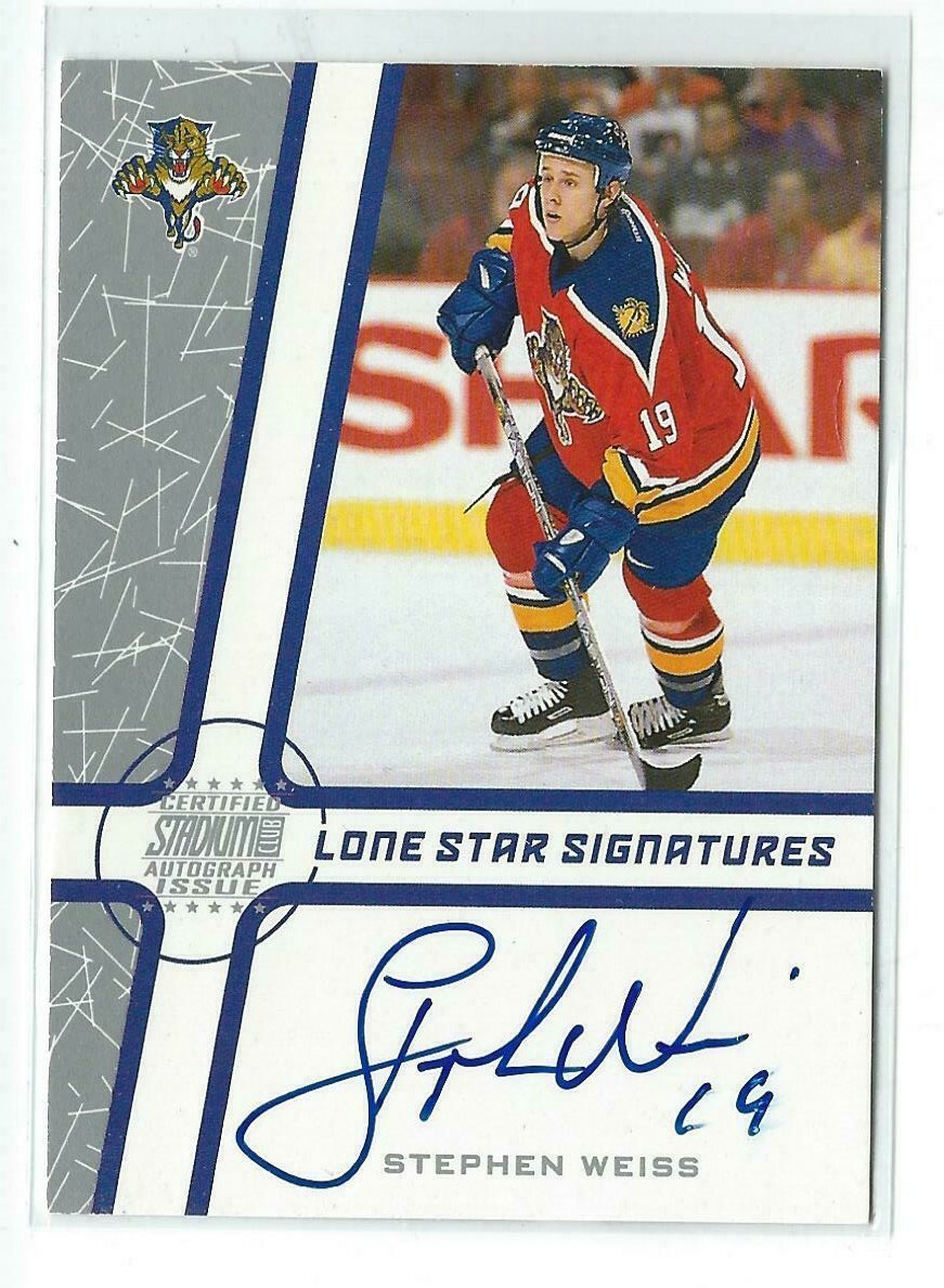 Stephen Weiss 2002/03 Topps Stadium Club Lone Star Signatures Card LS-SW