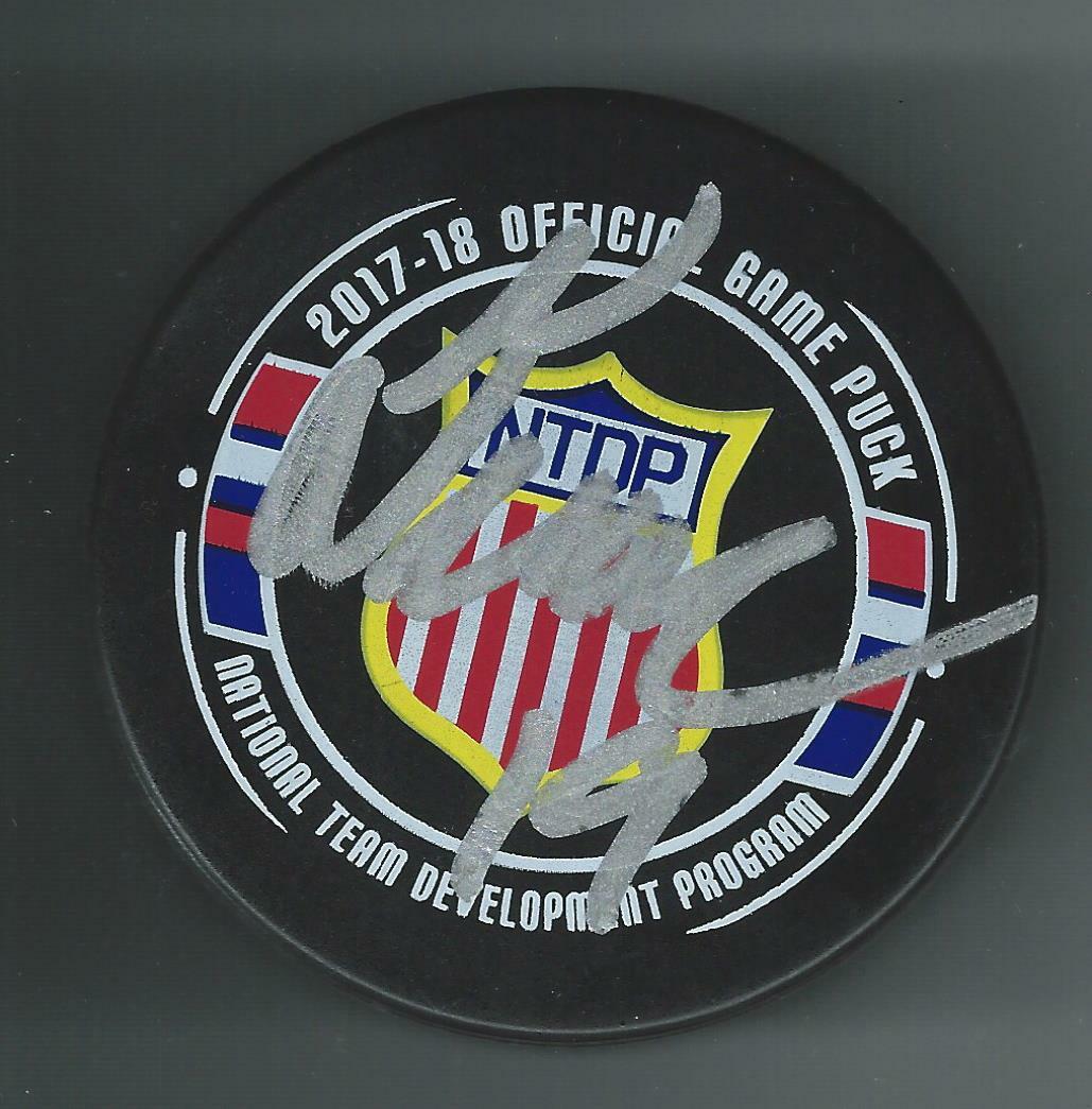 Alex Turcotte Signed Team USA NTDP Official Game Puck Los Angeles Kings