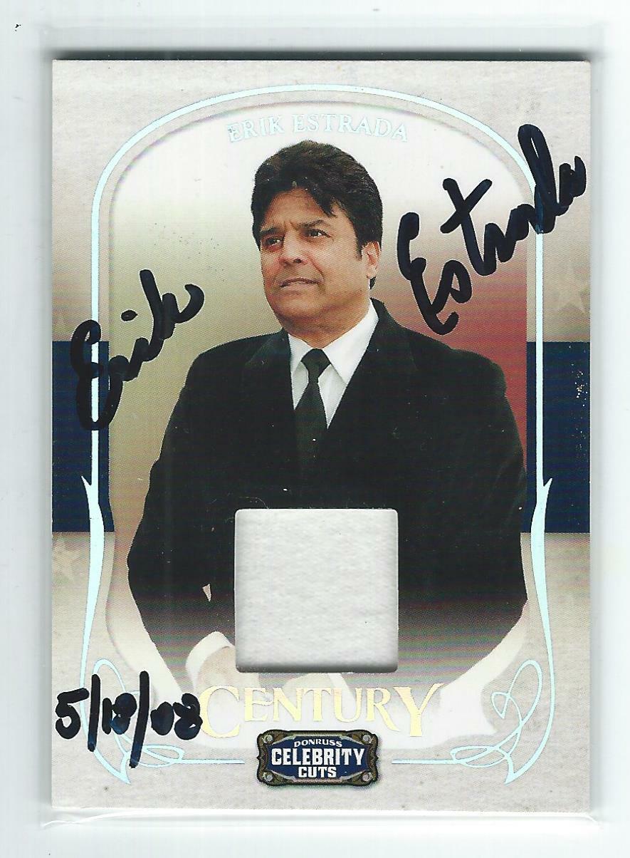 Erik Estrada Signed 2008 Donruss Century Celebrity Cuts Card #25 005/100 