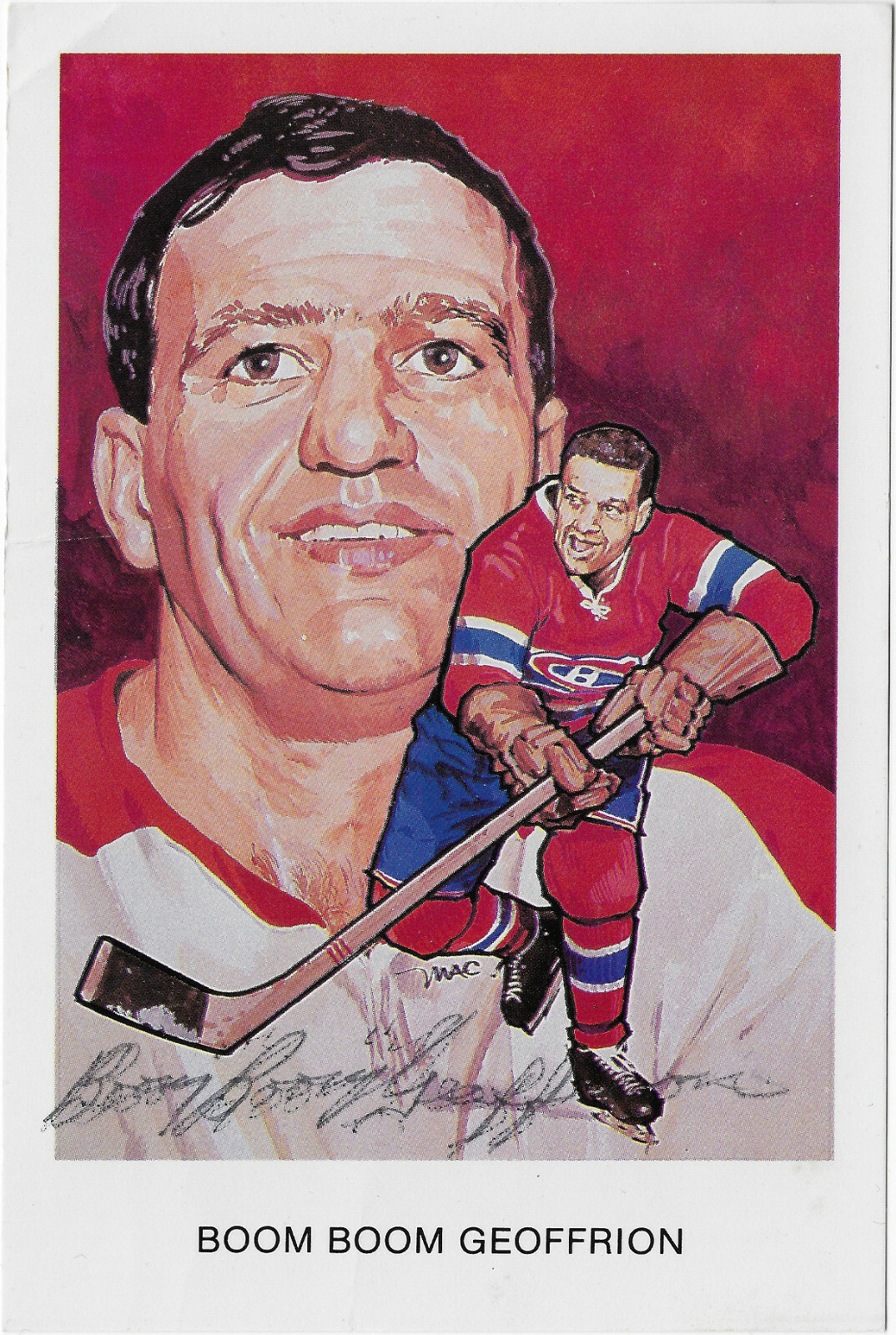 Boom Boom Geoffrion Signed 1983 Hockey Hall Of Fame Cartophilium Postcard