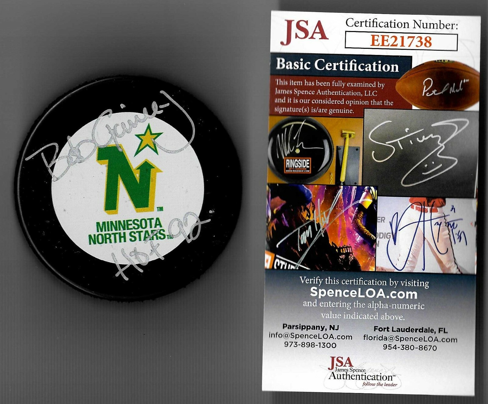 Bob Gainey Signed Minnesota North Stars Puck JSA COA Authenticated