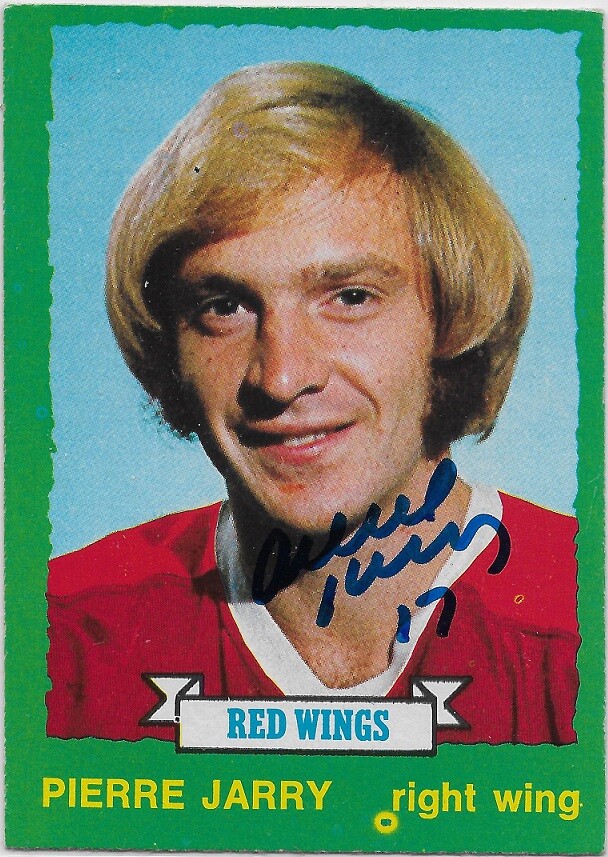 Pierre Jarry Signed 1973-74 O-Pee-Chee Detroit Red Wings Hockey Card #186