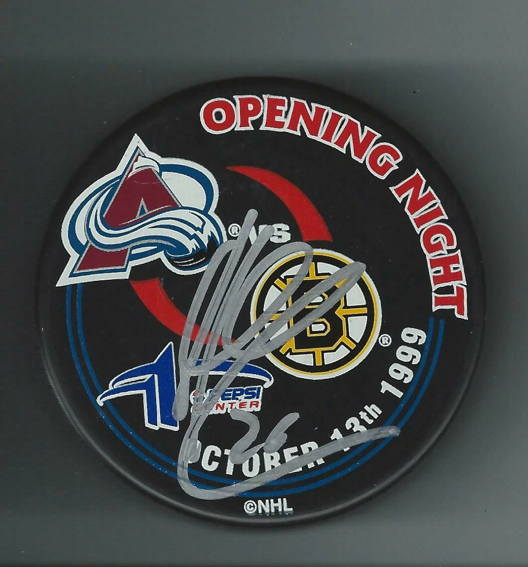 Stephane Yalle Signed Colorado Avalanche 1999 Opening Night Puck