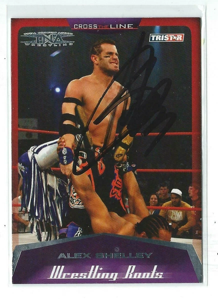 ALEX SHELLY SIGNED 2008 TRISTAR TNA CROSS THE LINE CARD #42 WWE WWF COLLECTIBLE MEMORABILIA