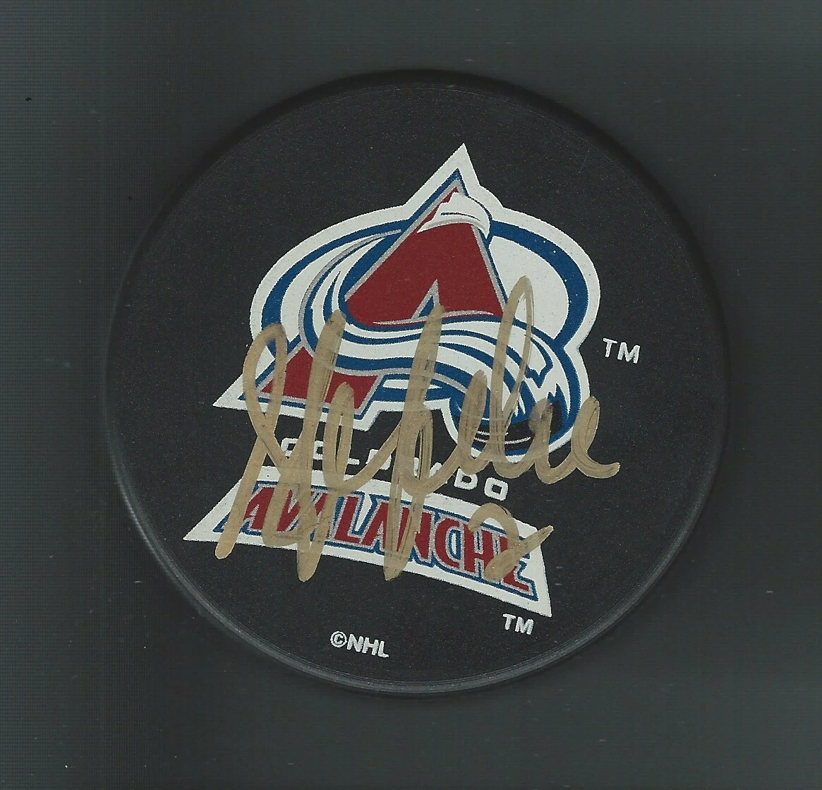 Sylavin Lefebvre Signed Colorado Avalanche Souvenir Puck