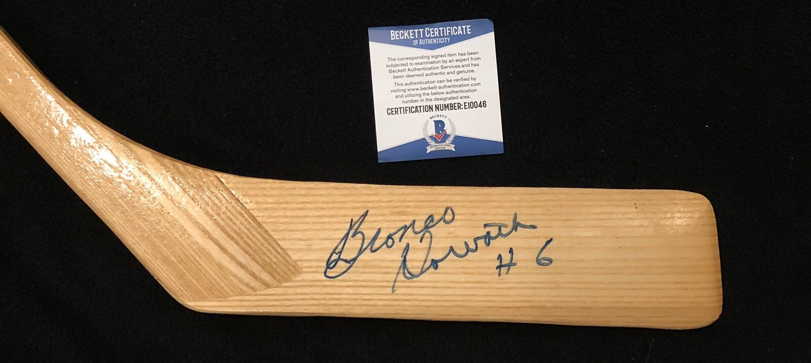Bronco Horvath Signed Boston Bruins Northland Stick Beckett COA New York Rangers