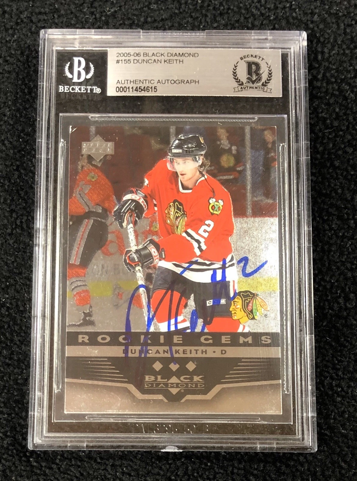 Duncan Keith Signed 2005 Upper Deck Black Diamond Rookie Card Beckett Certified