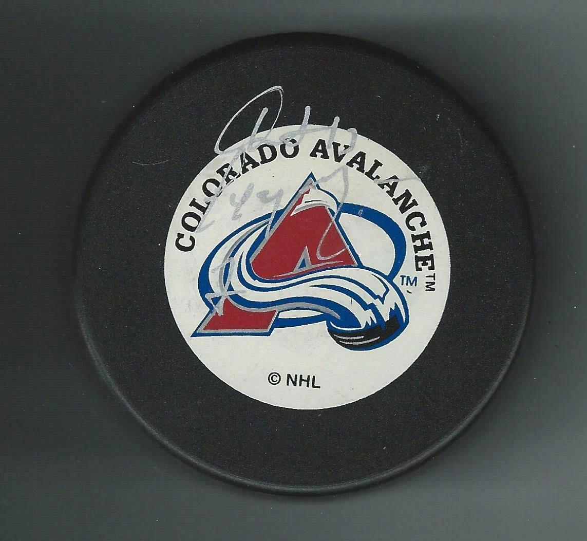 Curtis Leschyshyn Signed Colorado Avalanche Trench Puck