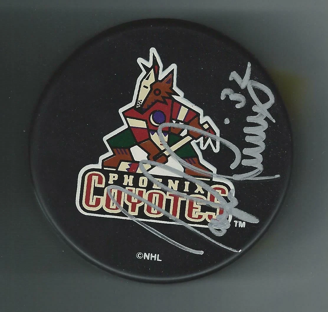 Jocelyn Lemieux Signed Phoenix Coyotes Souvenir Puck Utah Mammoth