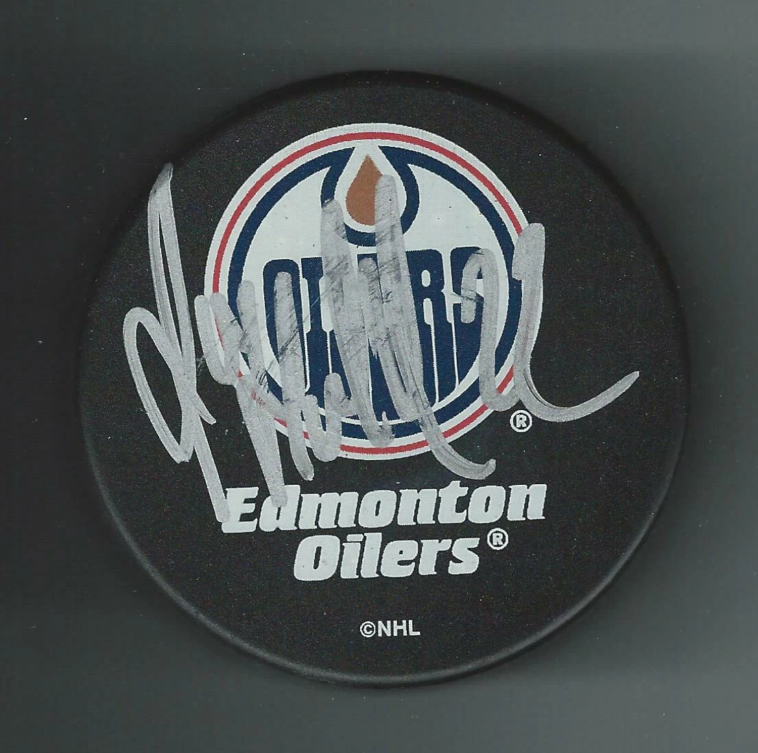 Roman Hamrlik Signed Edmonton Oilers Souvenir Puck