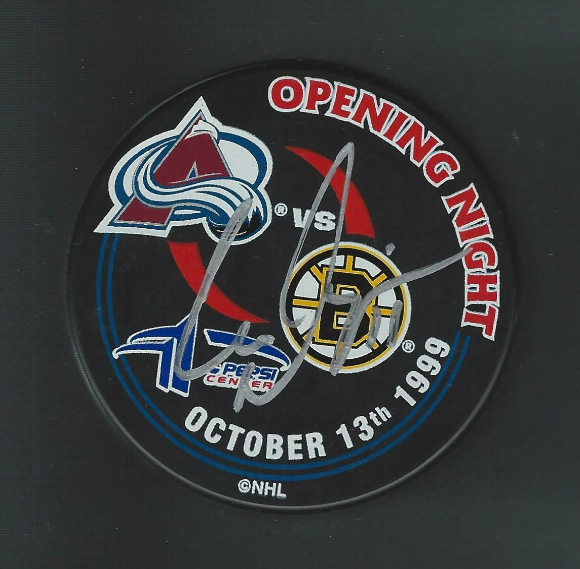 Chris Dingman Signed Colorado Avalanche 1999 Opening Night Puck