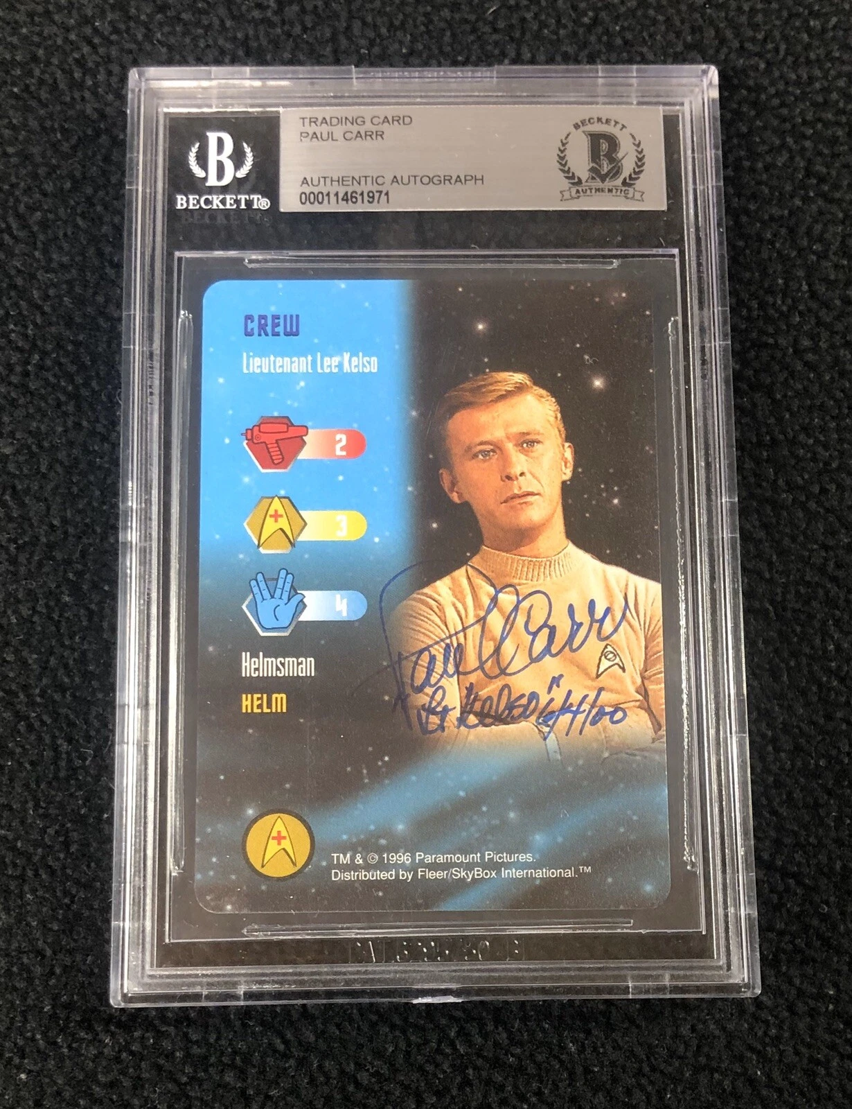 Paul Carr & Inscribed Signed Star Trek 2006 Game Card Beckett Authenticated