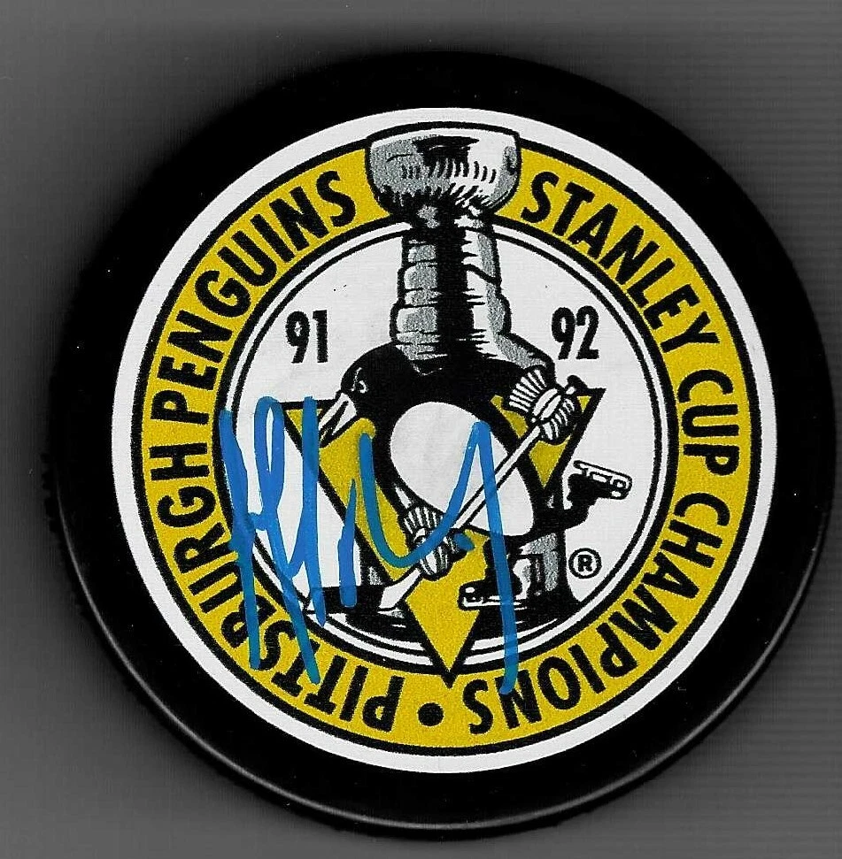 Jeff Daniels Signed Pittsburgh Penguins 1992 Stanley Cup Champions Puck