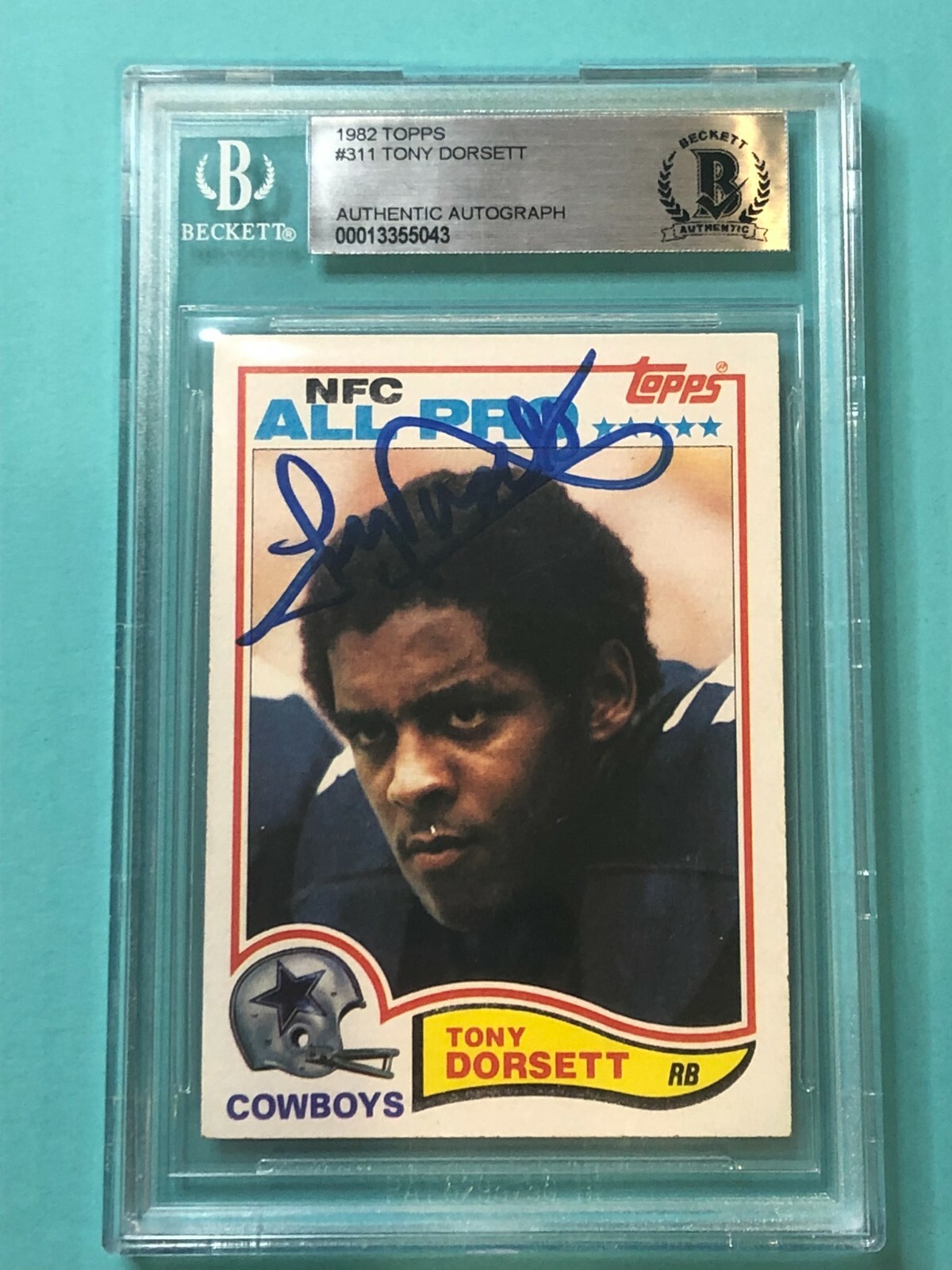 TONY DORSETT SIGNED 1982 TOPPS CARD #311 BECKETT AUTHENTICATED BAS COLLECTIBLE MEMORABILIA