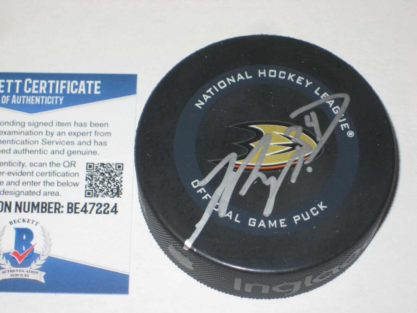 JAMIE DRYSDALE Signed Anaheim DUCKS Official GAME Puck w/ Beckett COA (BAS)