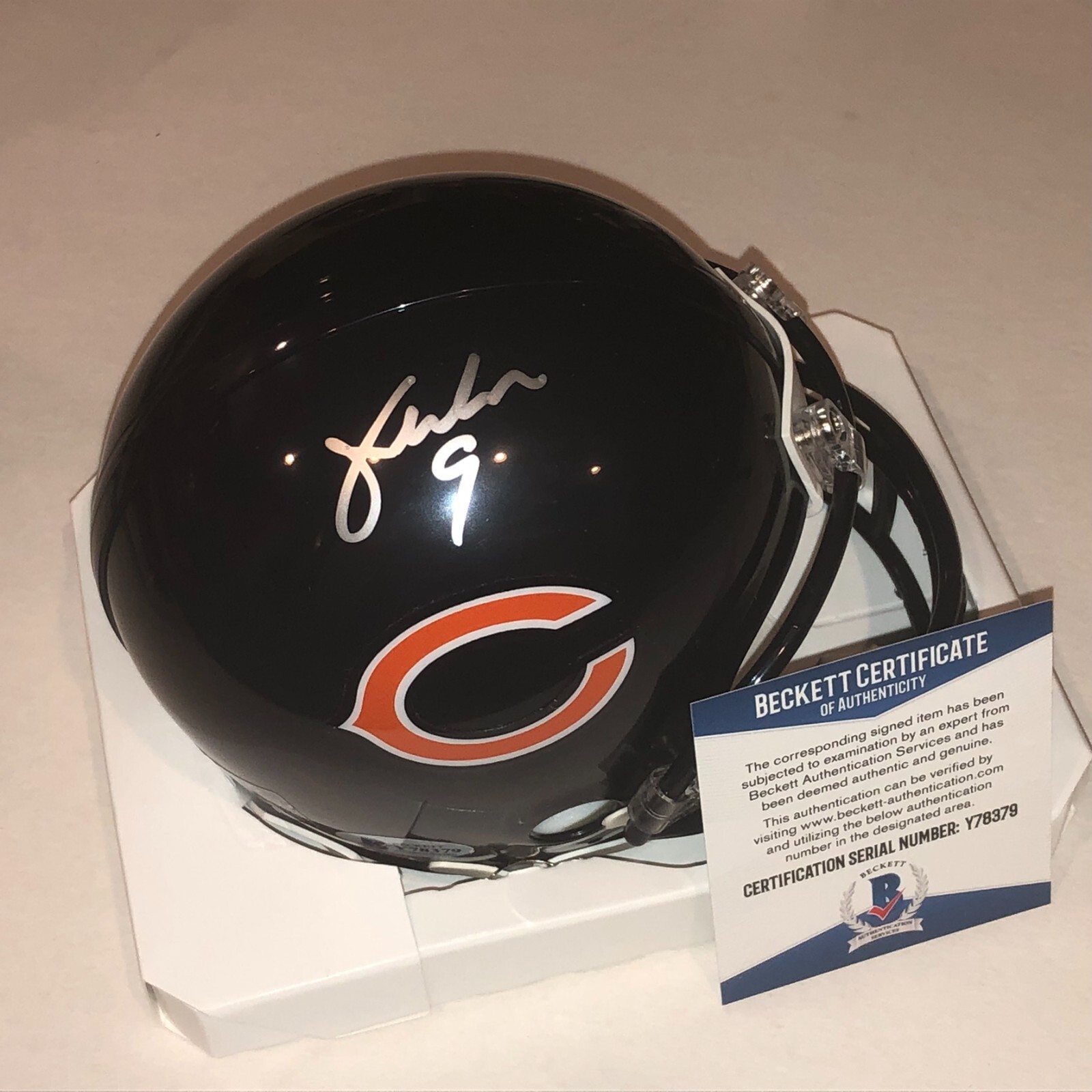 JIM McMAHON Signed Chicago BEARS Mini-helmet w/ Beckett COA (BAS)