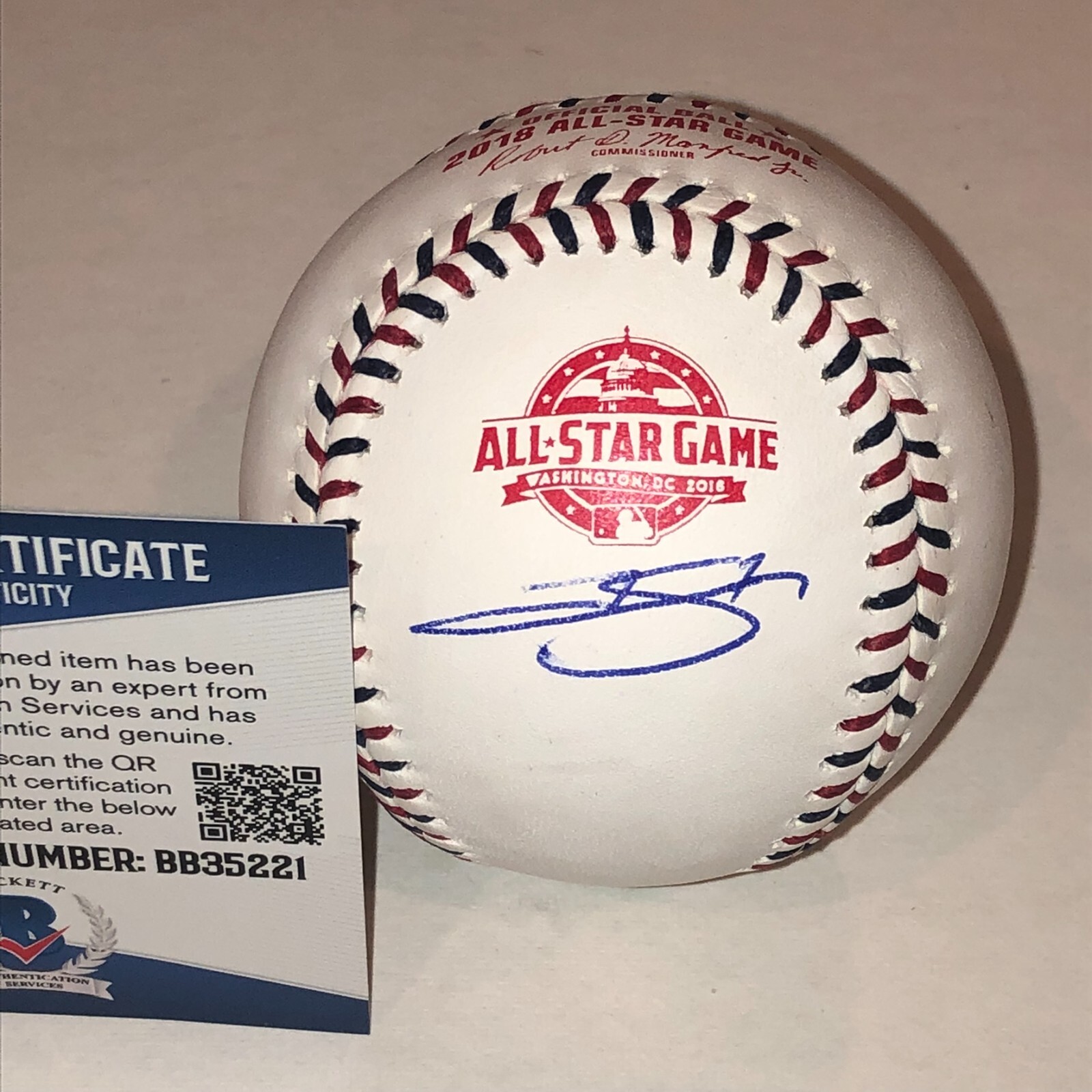 TREVOR STORY (Boston) Signed Official 2018 MLB ALL-STAR Baseball w/ Beckett COA
