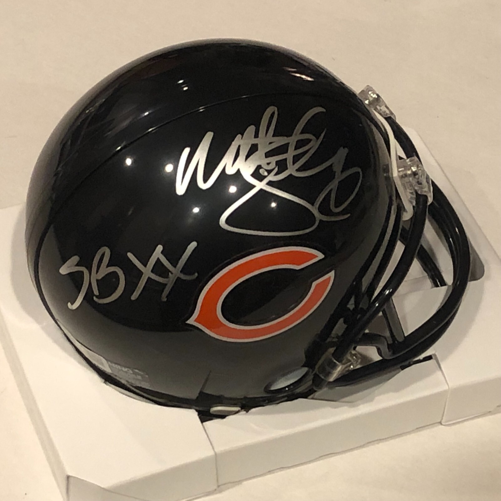 MATT SUHEY Signed Chicago BEARS Mini-helmet w/ SBXX Inscr Beckett Wit Auth BAS