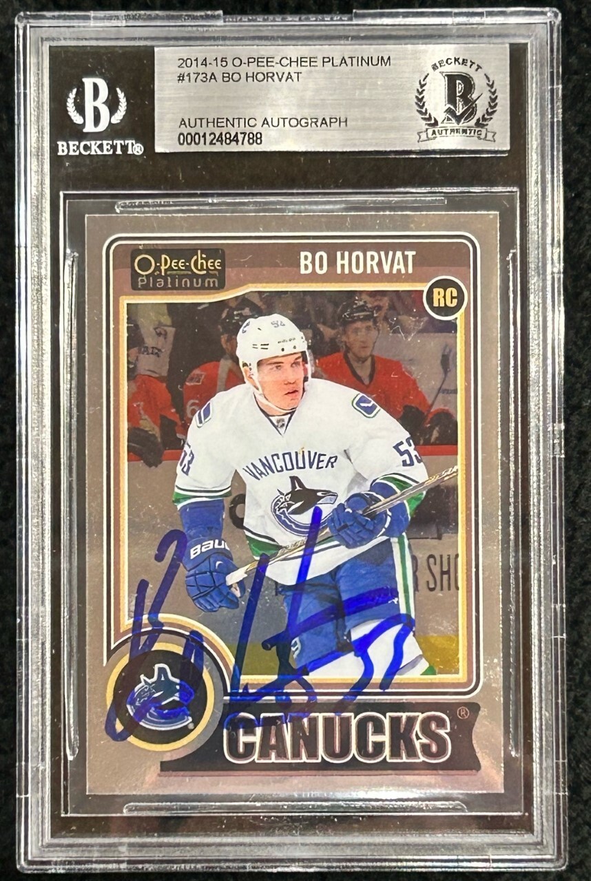 Bo Horvat Signed 2014/15 O-Pee-Chee Platinum Rookie Card #173A Beckett Certified