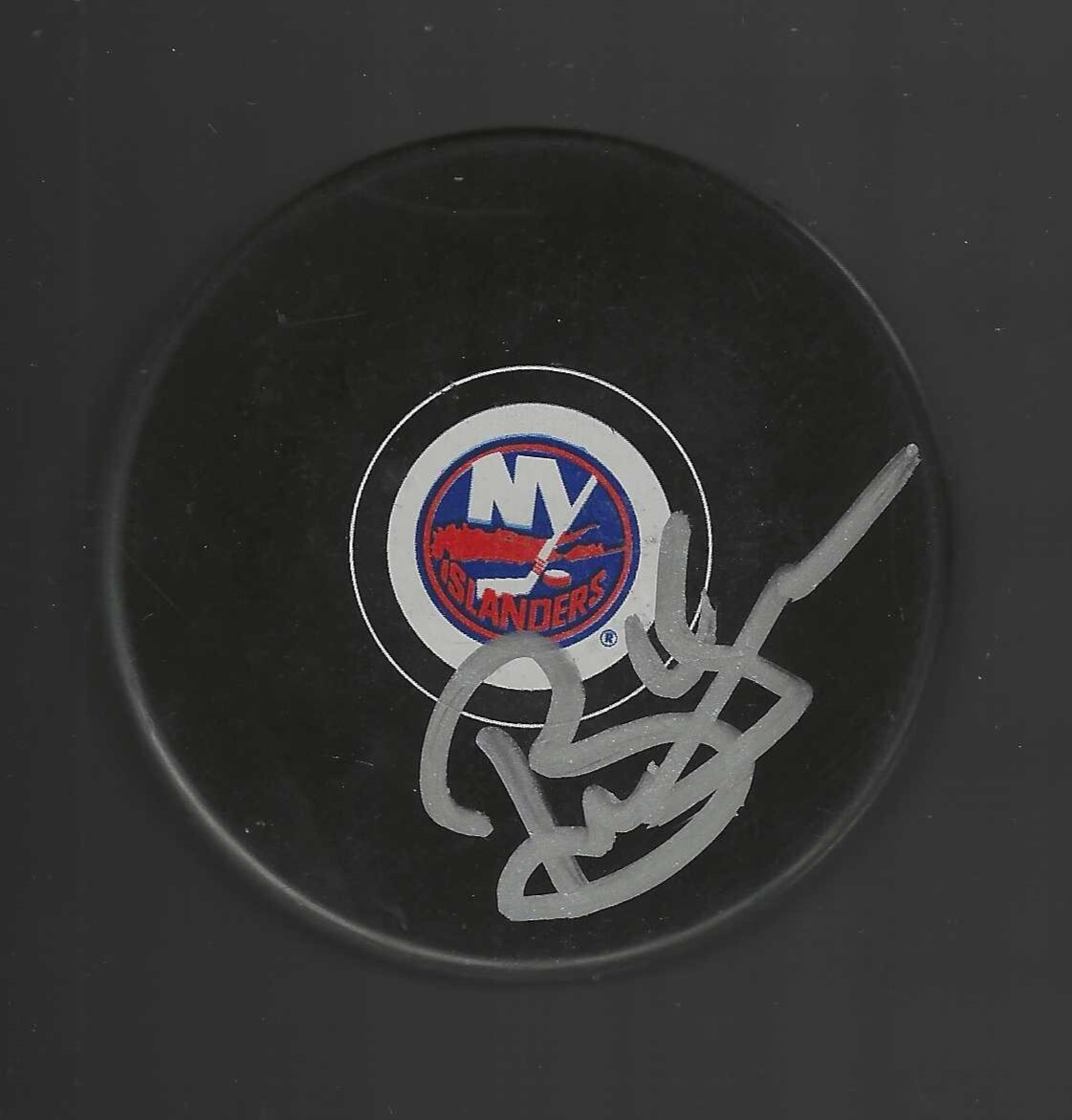 Brad Lauer Signed New York Islanders Puck
