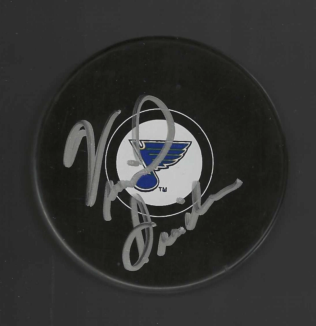 Vincent Riendeau Signed St Louis Blues Puck