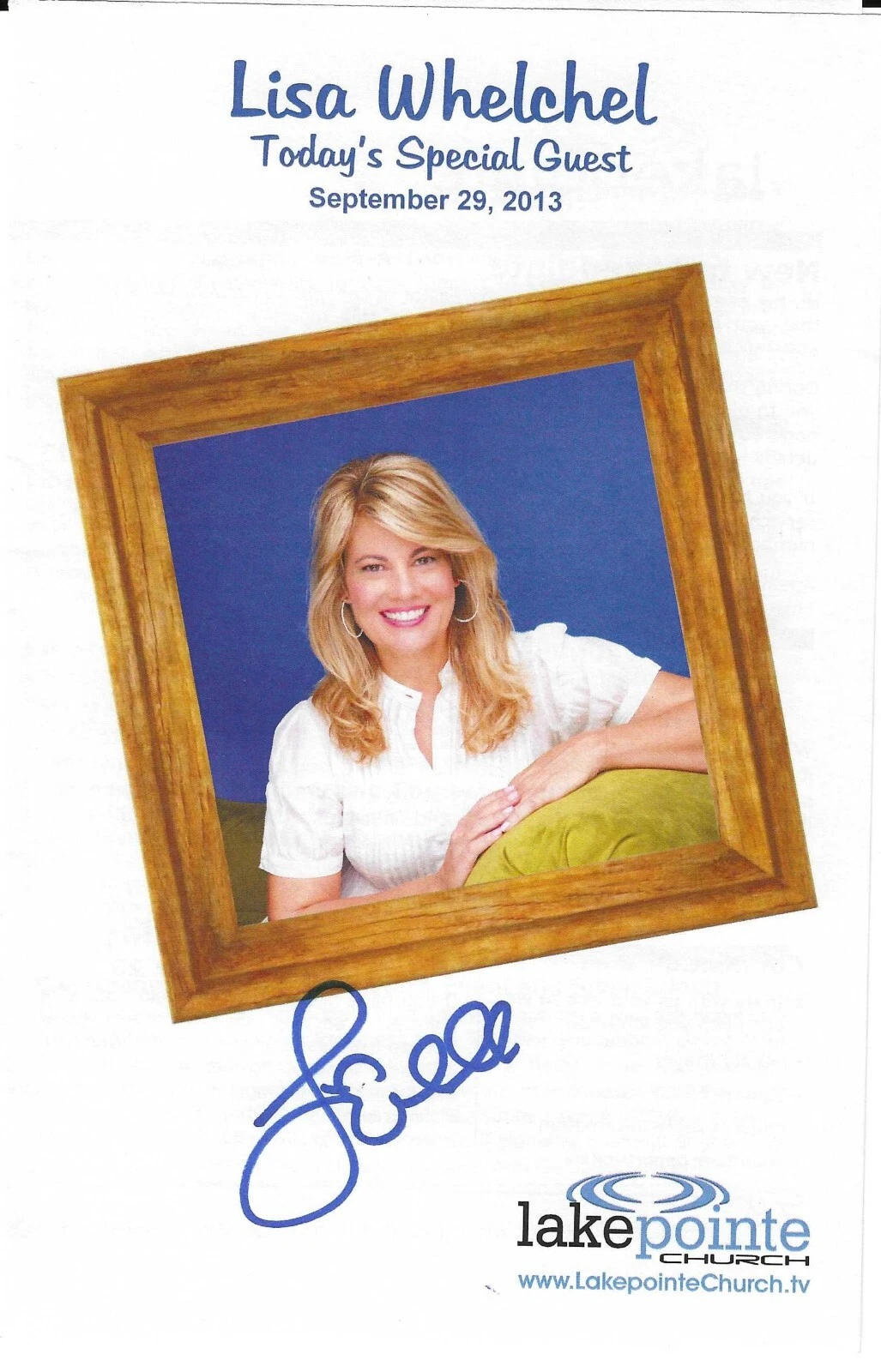 Lisa Whelchel Signed Church Appearance Program The Facts Of Life JSA COA
