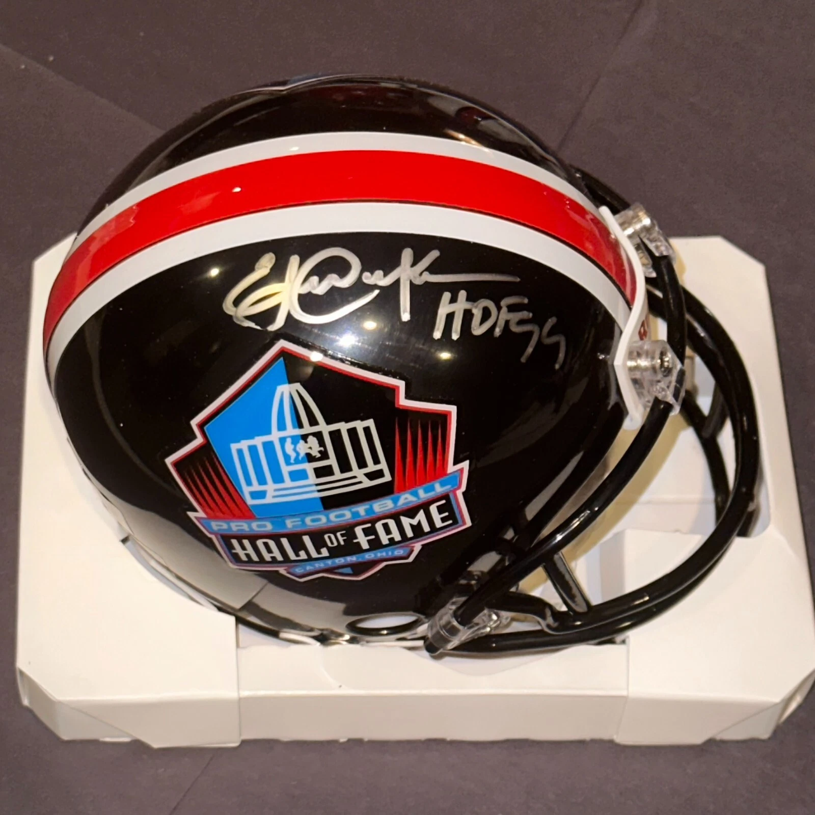 ERIC DICKERSON Signed HALL OF FAME VSR4 Mini-helmet Beckett (BAS) w/ HOF Insc