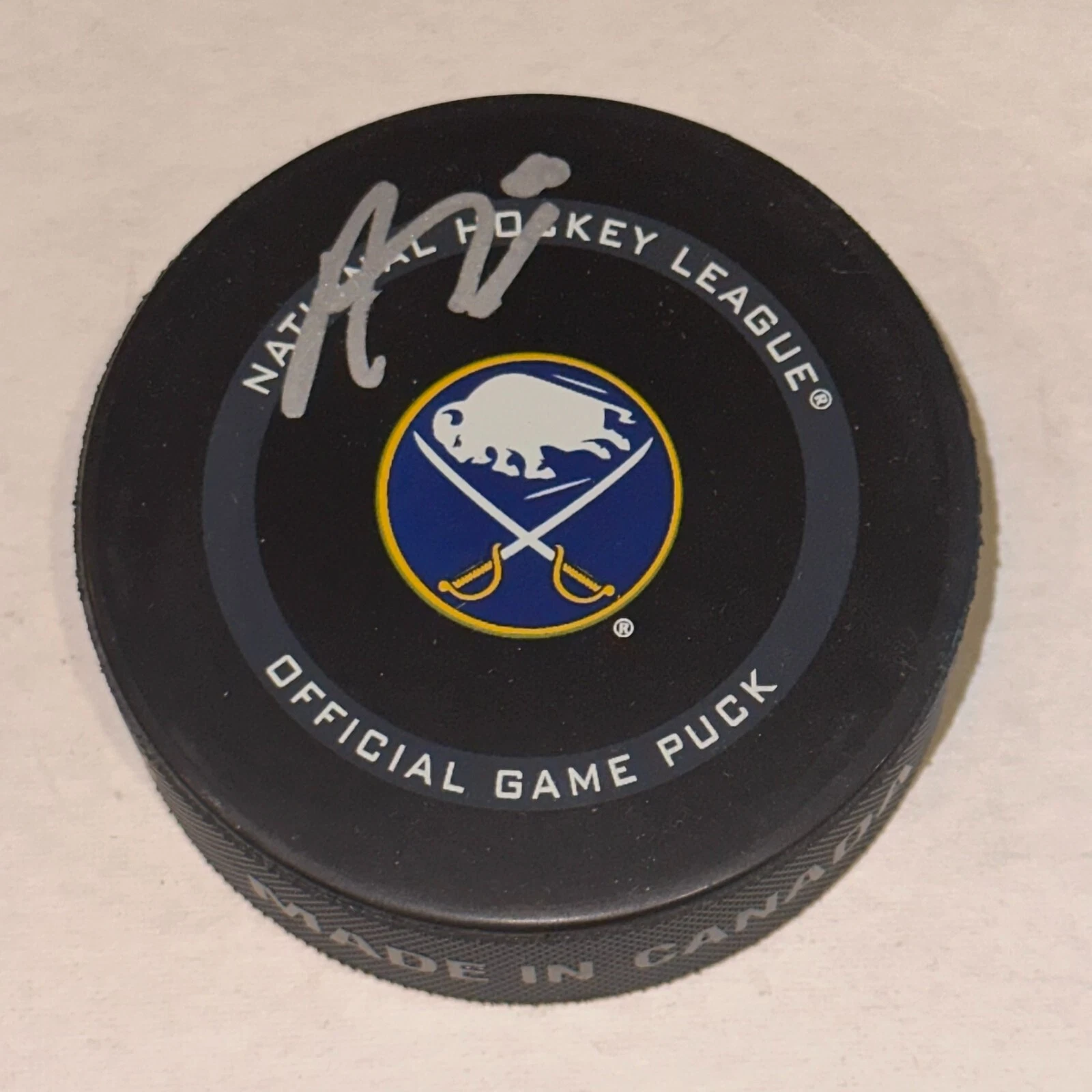 ALEX TUCH Signed Buffalo SABRES Official GAME Puck Beckett BAS