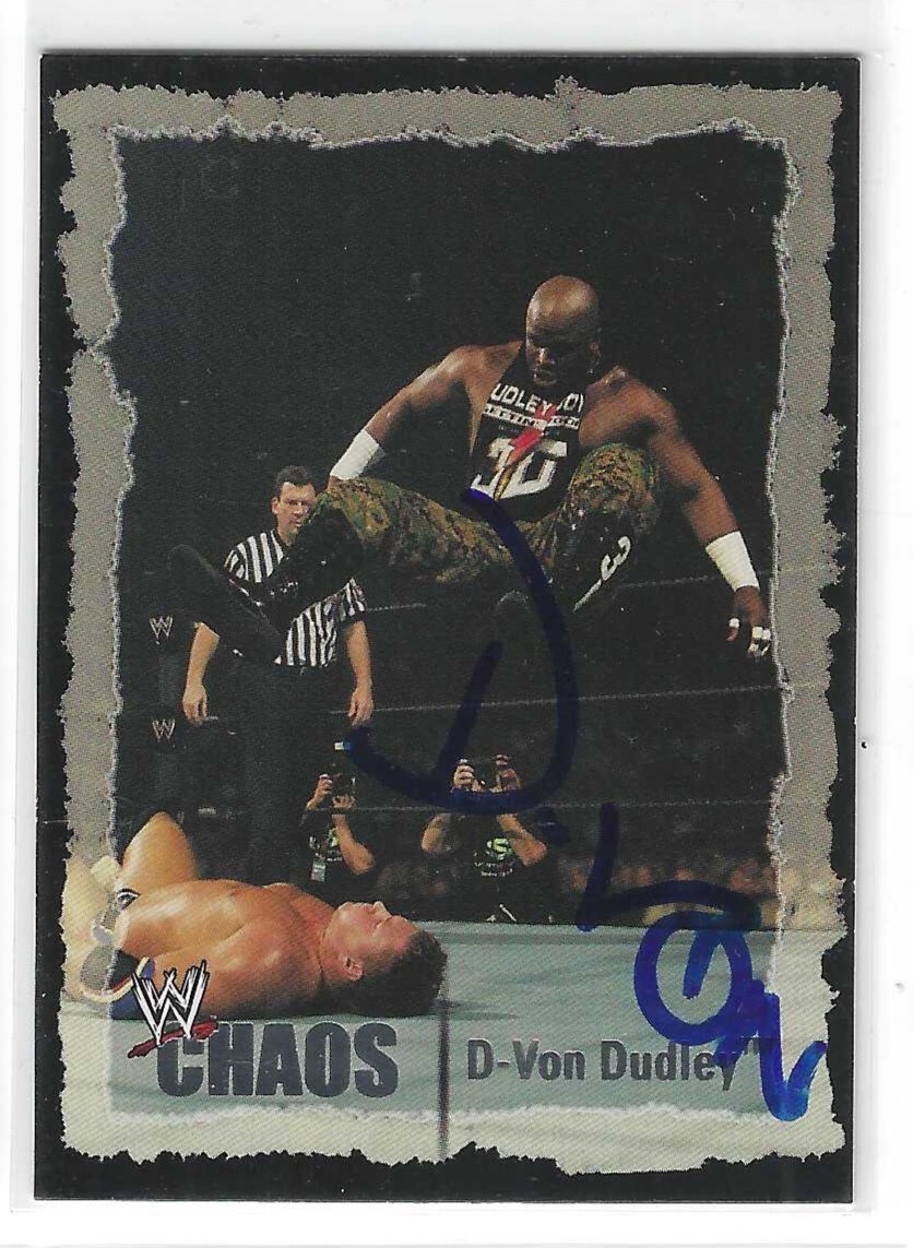 D-VON DUDLEY SIGNED 2004 FLEER WWE CHAOS CARD #46 COLLECTIBLE MEMORABILIA